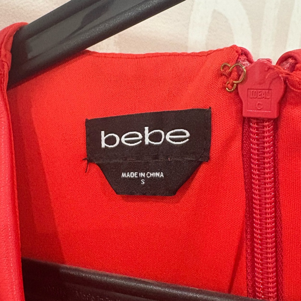 bebe Red Ruffle Mini Dress - Picture 3 of 7